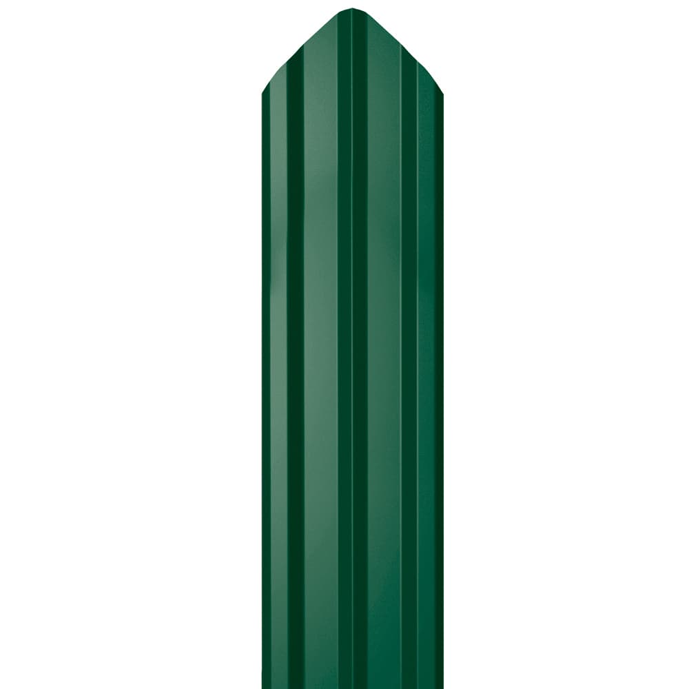 Евроштакетник односторонний М-образный 0,4 мм 100х1500 мм зеленый RAL 6005 фигурный срез