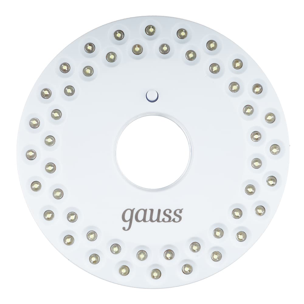 Фонарь кемпинговый Gauss светодиодный 48 LED 5 Вт на батарейках AA пластик с магнитом и карабином (GF004)
