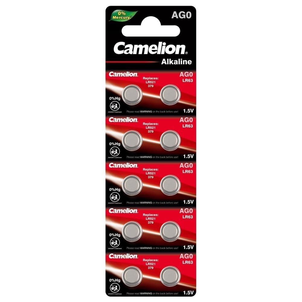 Батарейка Camelion Mercury Free таблетка G0 1,5 В (10 шт.) (AG0-BP10)