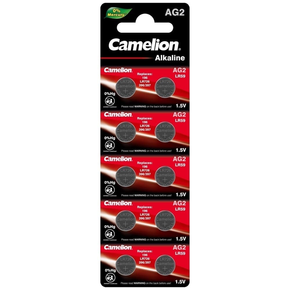 Батарейка Camelion Mercury Free таблетка G2 1,5 В (10 шт.) (AG2-BP10)