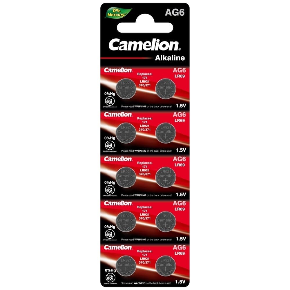 Батарейка Camelion Mercury Free таблетка G6 1,5 В (10 шт.) (AG6-BP10)