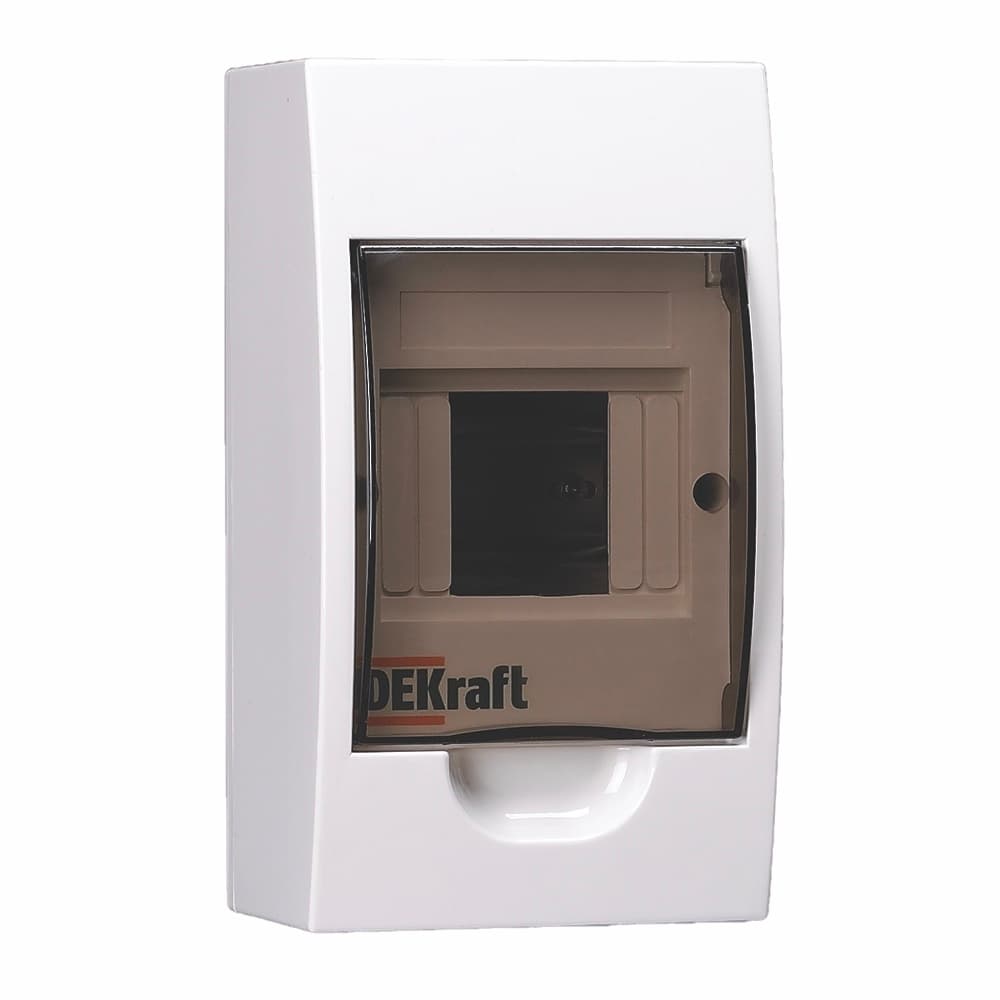 Щит распределительный навесной Dekraft пластиковый IP41 200х112х92 мм 4 модуля непрозрачная дверь (31008DEK)
