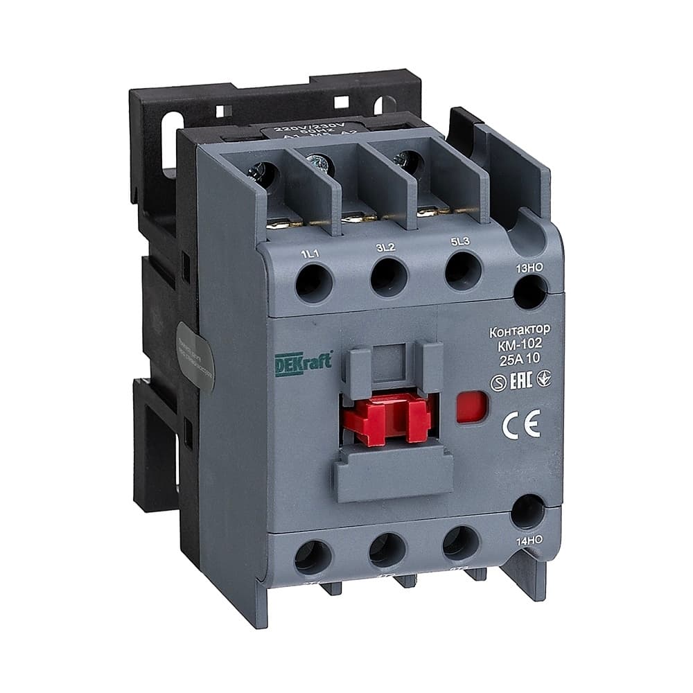 Контактор модульный Dekraft КМ-102 230 В 25 А тип AC 1НО (22004DEK)