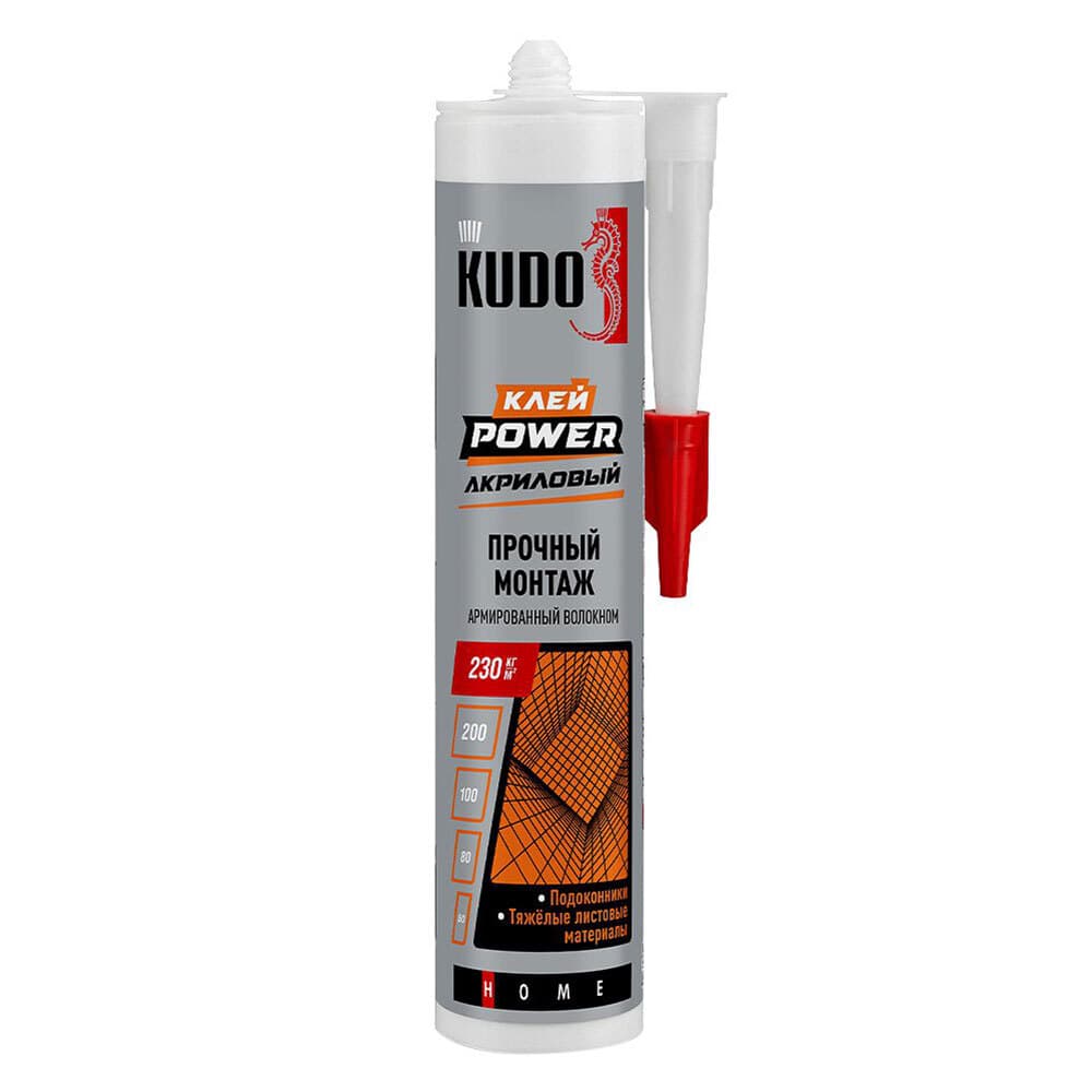 Клей монтажный акриловый Kudo Home Power белый 280 мл