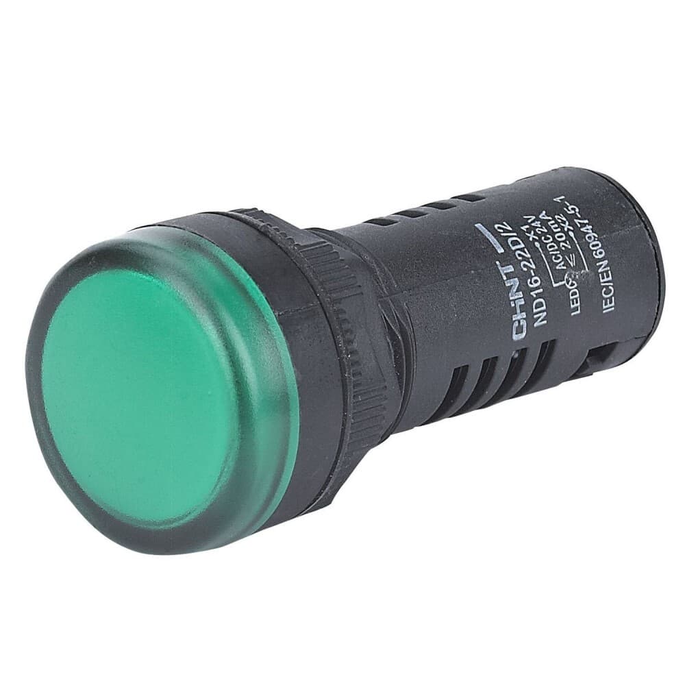 Лампа сигнальная Chint ND16-22D/2 230 В IP40 зеленая (593077)