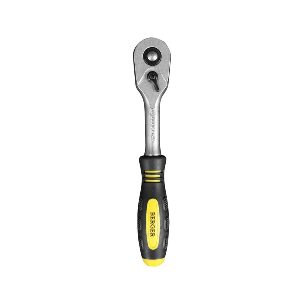 Ключ-трещотка Berger BG2293 1/4х150 мм с двухкомпонентной рукояткой