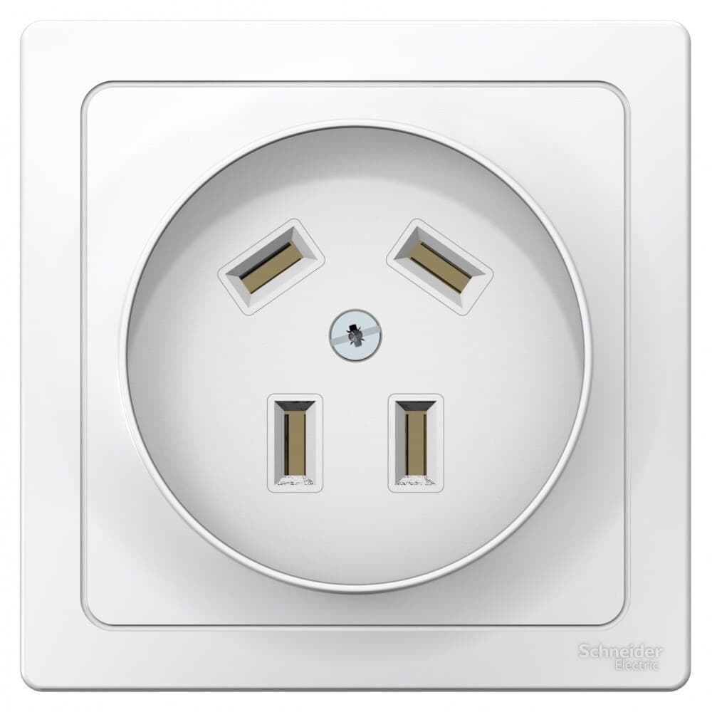 Розетка силовая для электроплит Systeme Electric Blanca скрытая установка с заземлением 3P+N 32 А 440 В IP20 белая (BLNSR003241)
