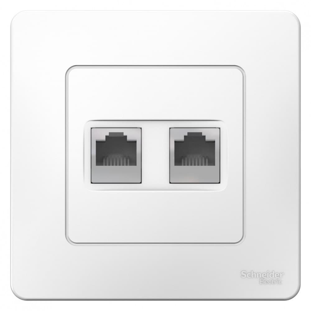 Розетка компьютерная Systeme Electric Blanca встраиваемая белая 2хRJ45 (BLNIS045451)