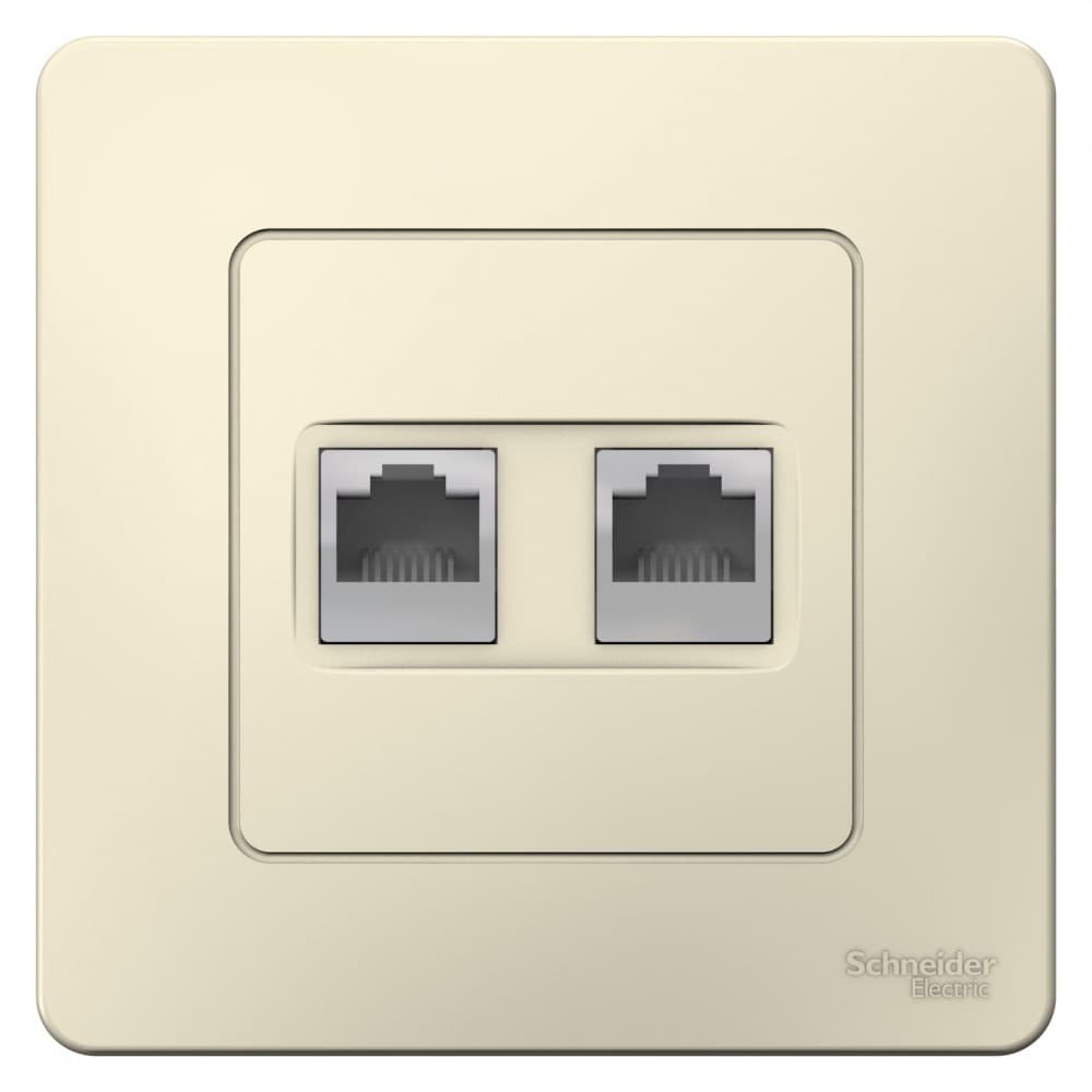 Розетка компьютерная Systeme Electric Blanca встраиваемая молочная 2хRJ45 (BLNIS045452)