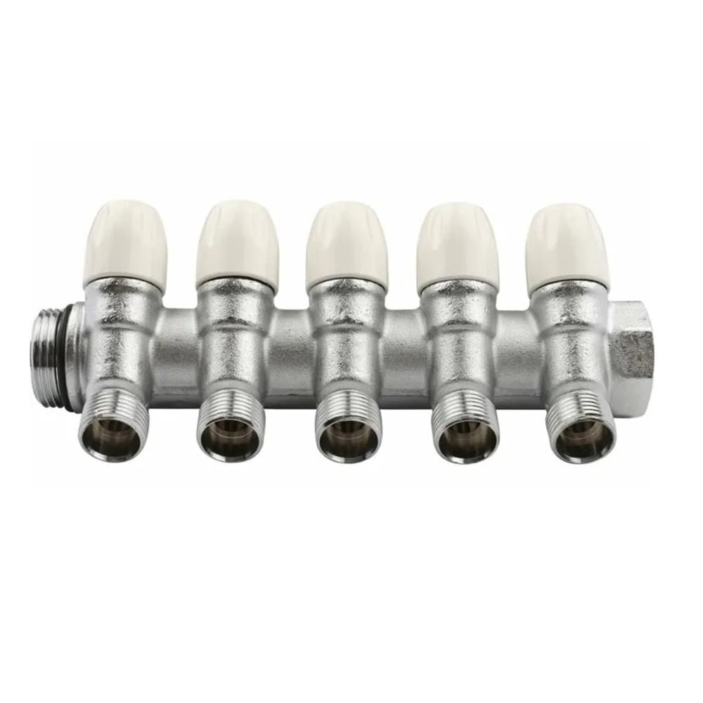 Коллектор Tiemme 3/4 ВР(г) х 5 выходов 1/2 НР(ш) х 3/4 НР(ш) регулируемый (1860010)