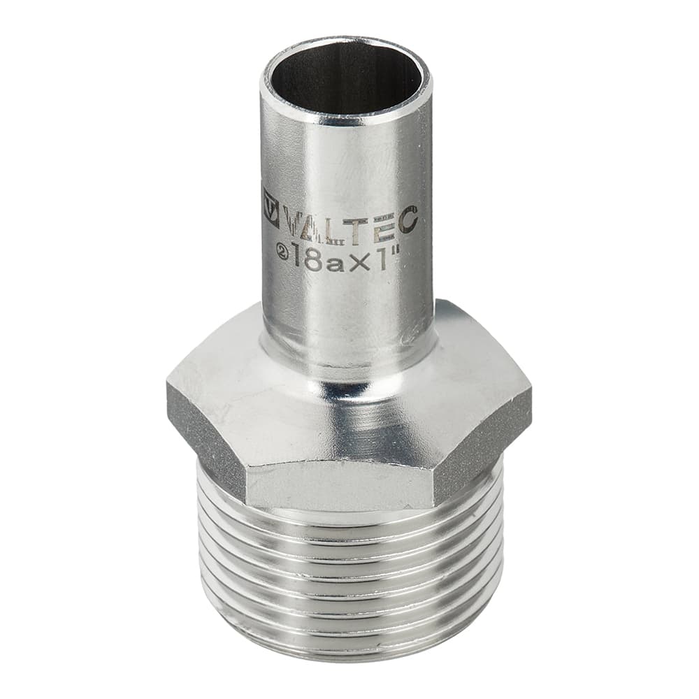 Соединитель Valtec 18 мм х 1 НР(ш) нержавеющая сталь (VTi.906.I.001806)