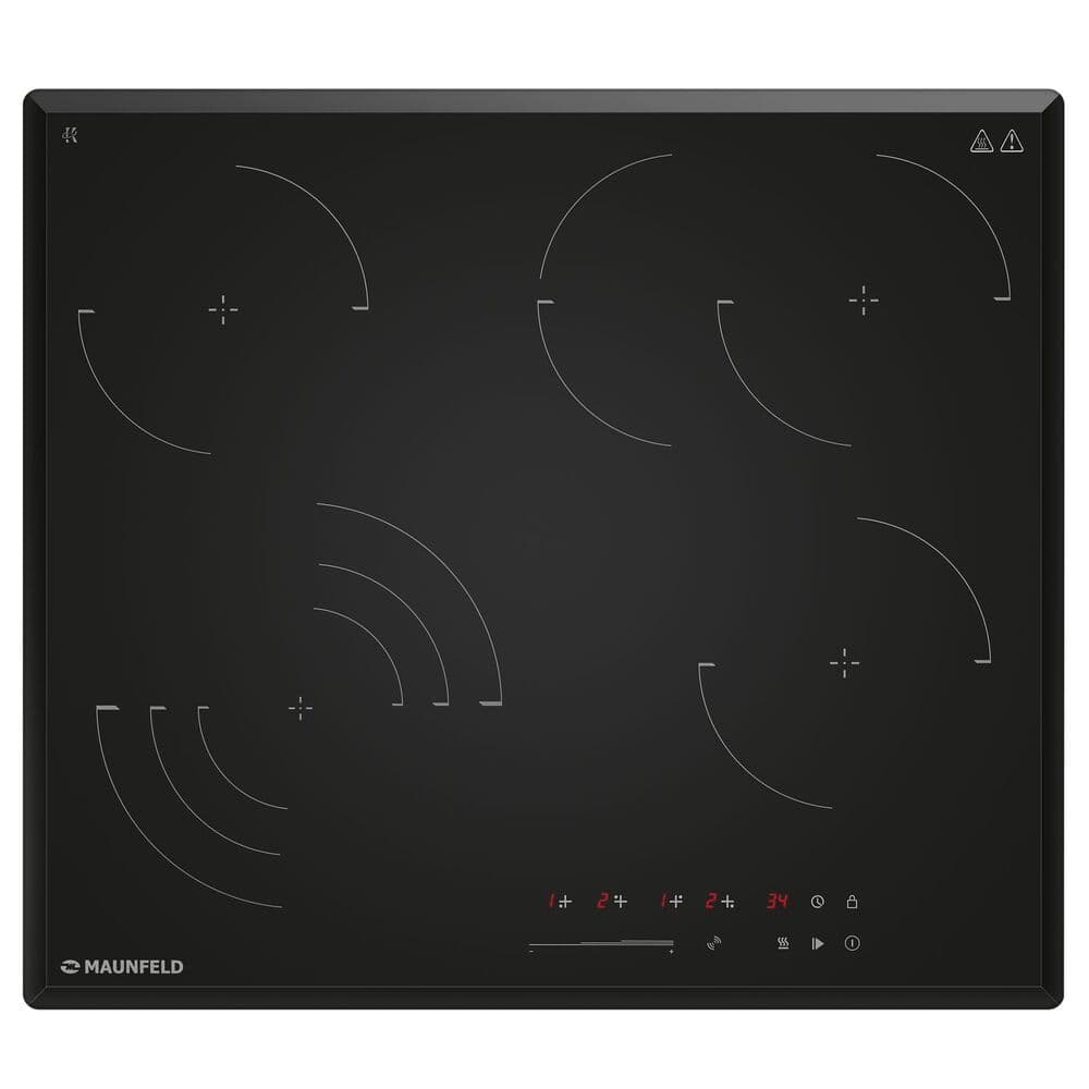 Варочная панель электрическая Maunfeld CVCE594SSMDBK LUX 4 конфорки черная