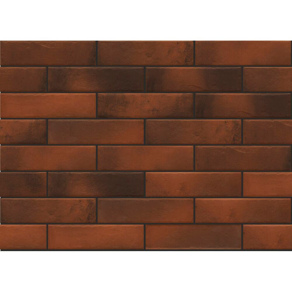 Клинкерная плитка для фасада Cerrad Retro brick Chilli (38 шт.= 0,6 кв.м) орехово-коричневая 245х65х8 мм