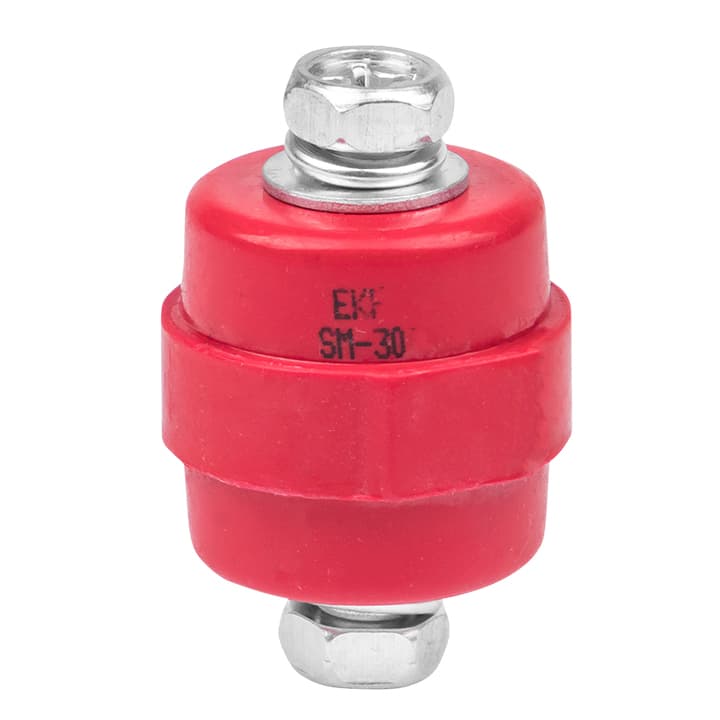 Изолятор EKF PROxima SM-30 IP30 380 А с болтом и шайбой пластиковый красный (10 шт.) (plc-sm-30)