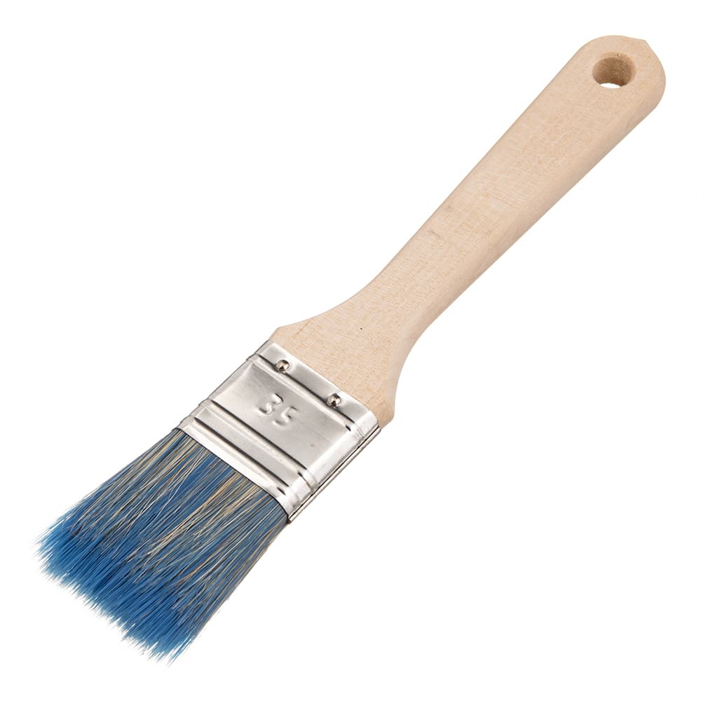 Кисть плоская смешанная щетина деревянная ручка Wenzo Wood 35х12 мм для красок на водной основе - 1