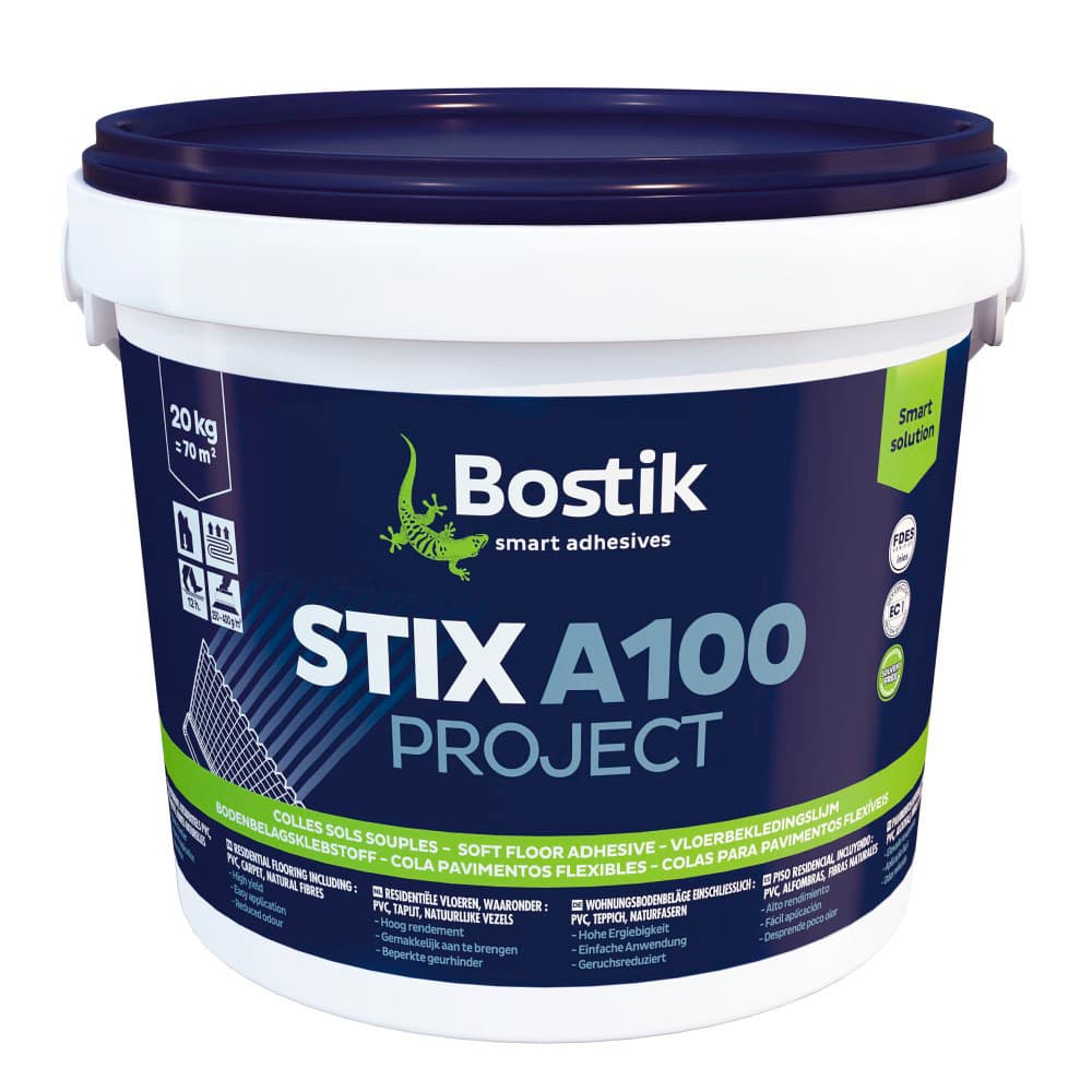 Клей акриловый для напольных ПВХ покрытий Bostik Stix A100 Project 20 кг