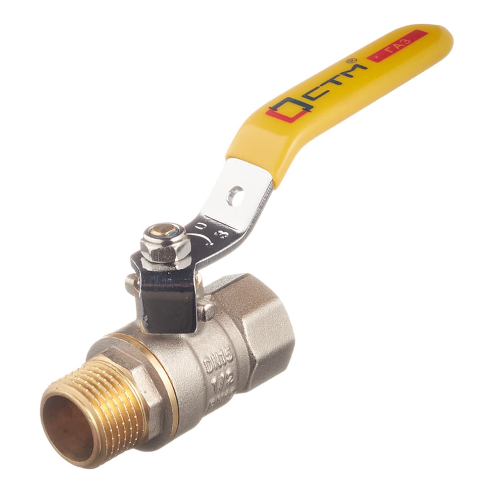 Кран шаровой газовый СТМ 1/2 ВР(г) х 1/2 НР(ш) рукоятка
