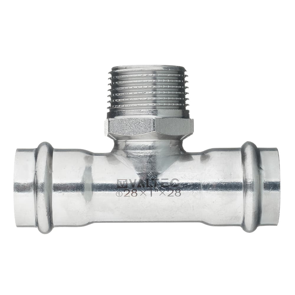 Тройник Valtec 28 мм х 3/4 НР(ш) х 28 мм нержавеющая сталь (VTi.933.I.280528)