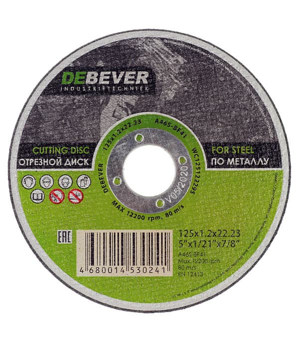 Круг отрезной по металлу Debever 125х22,2х1,2 мм (WC12512229S/30241)