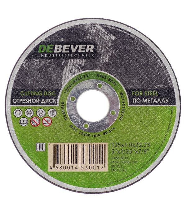 Круг отрезной по металлу Debever 125х22,2х1 мм (WC12510229S/30012)