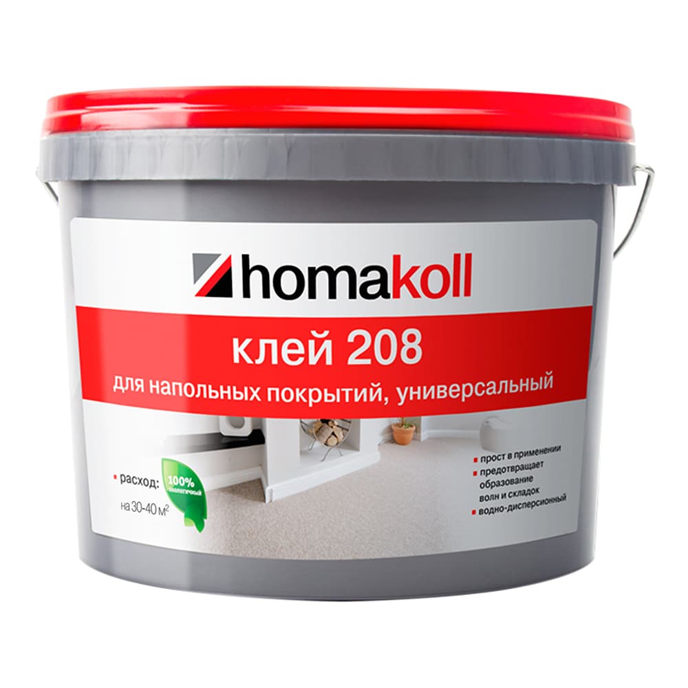 Клей акриловый для гибких напольных покрытий Homa Homakoll 208 14 кг