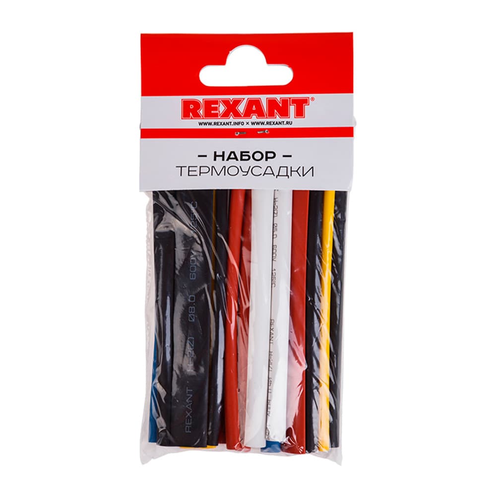 Трубка термоусадочная Rexant Auto Plus ТУТ 2/1 мм 100 мм 5 цветов (20 шт.)