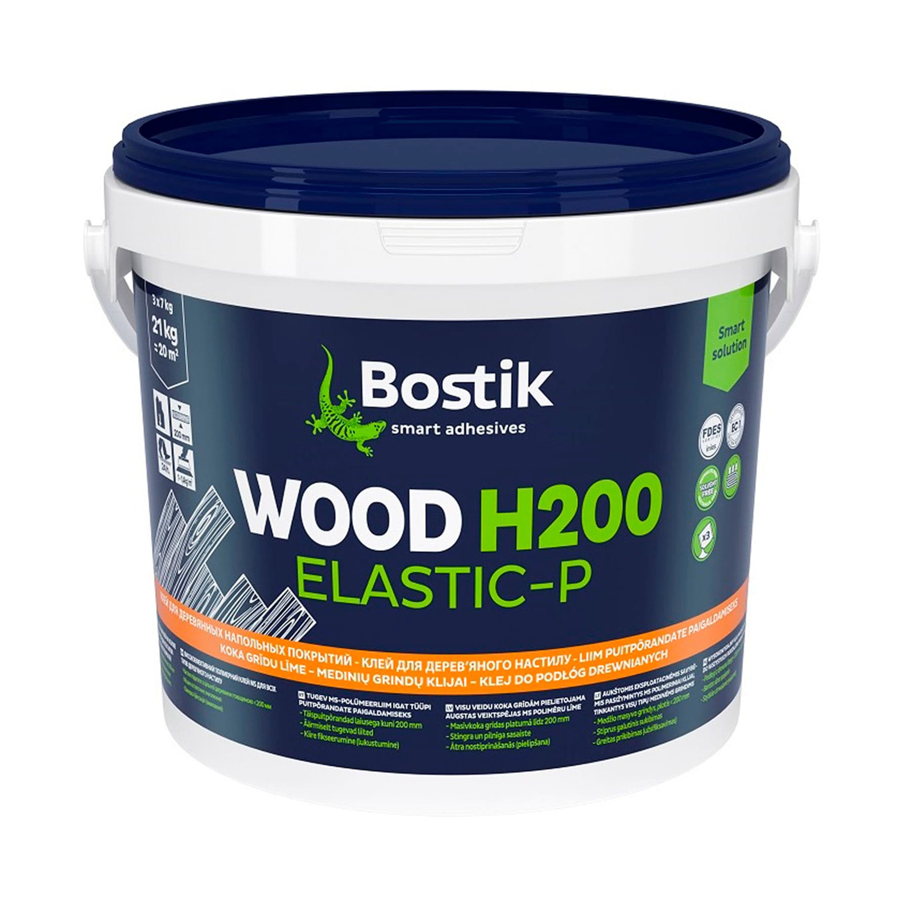 Клей для паркета полимерный гибридный Bostik Wood H200 Elastic-P SMP однокомпонентный 21 кг