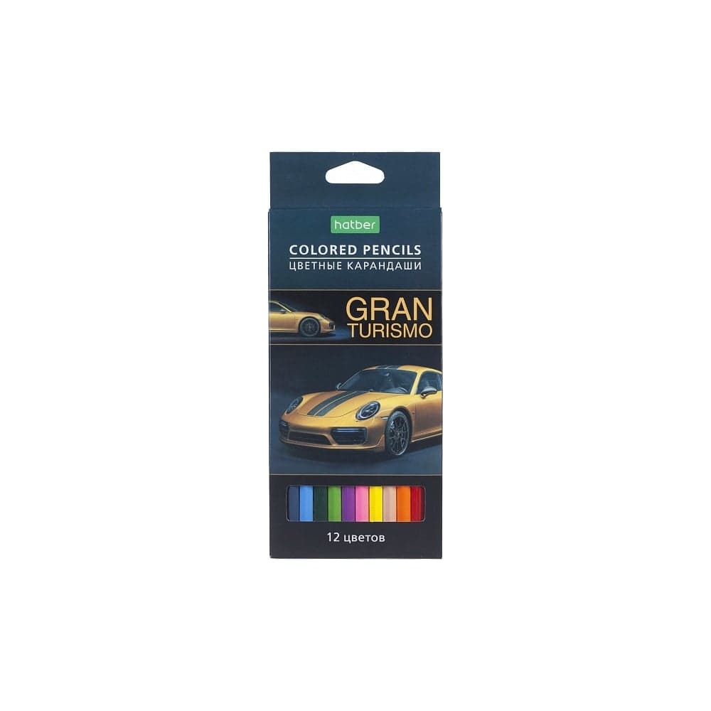 Цветные карандаши Hatber ECO 12 цв., Gran Turismo 070882