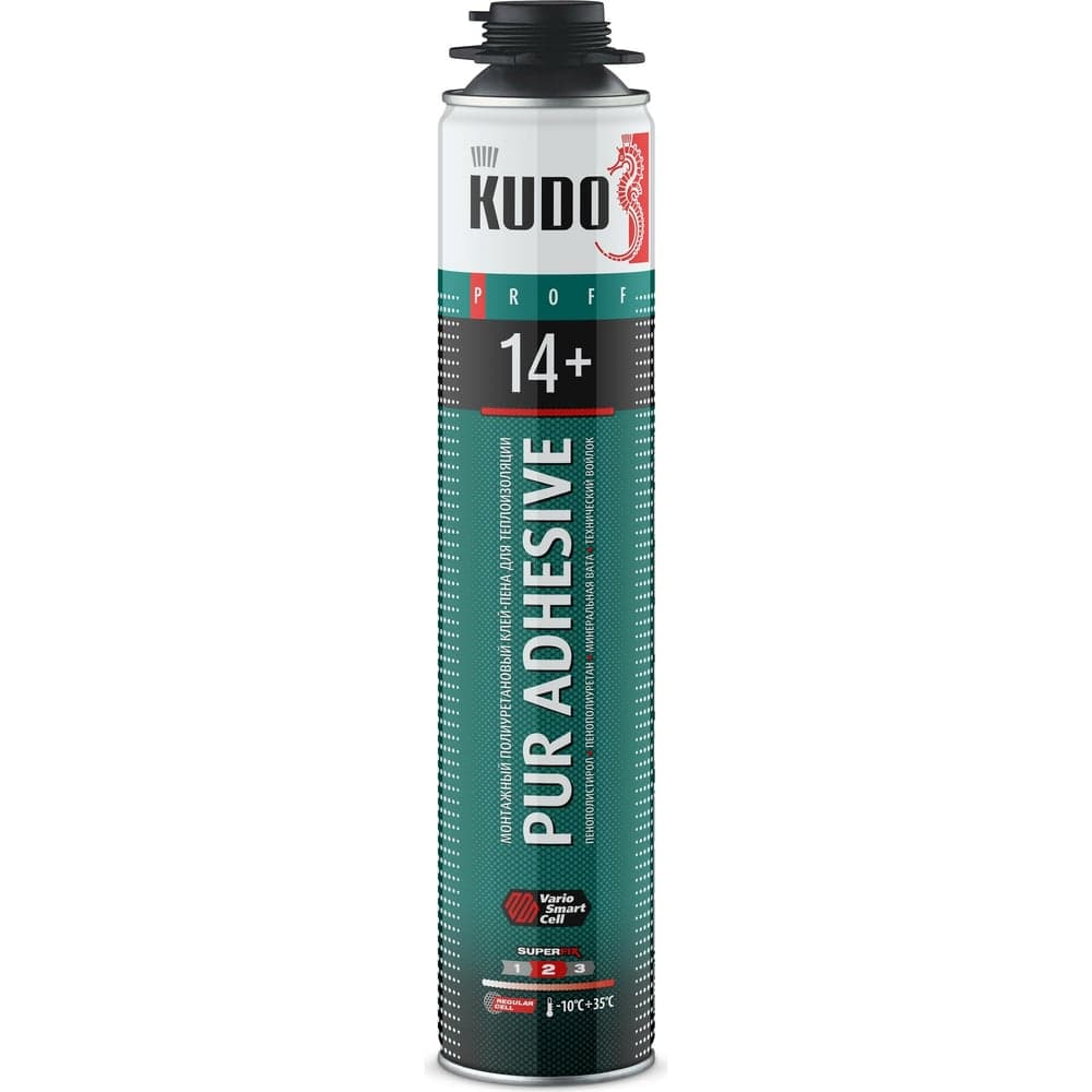 Полиуретановый монтажный профессиональный всесезонный клей-пена KUDO PROFF 14+ APS 1000 мл KUPP10UAPS