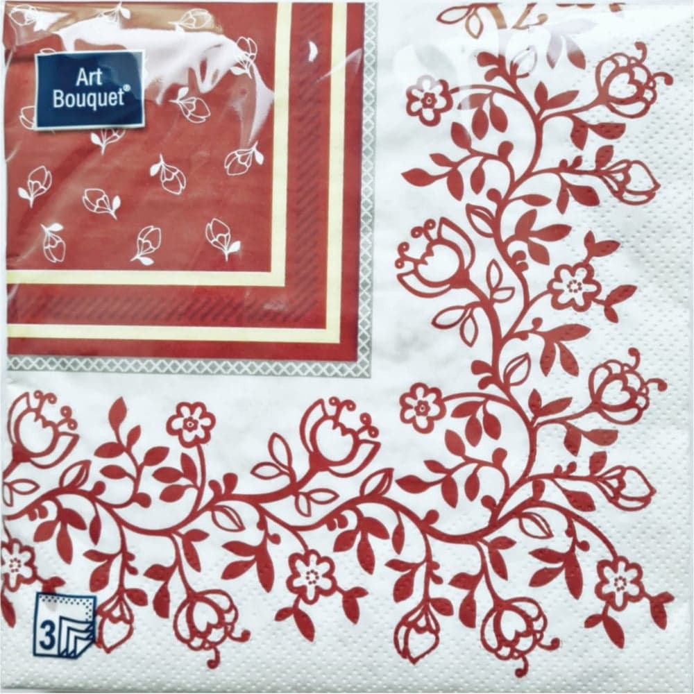 Салфетки EUROHOUSE Art Bouquet Барокко, 33x33, 3-х слойные, 20 шт. 37394