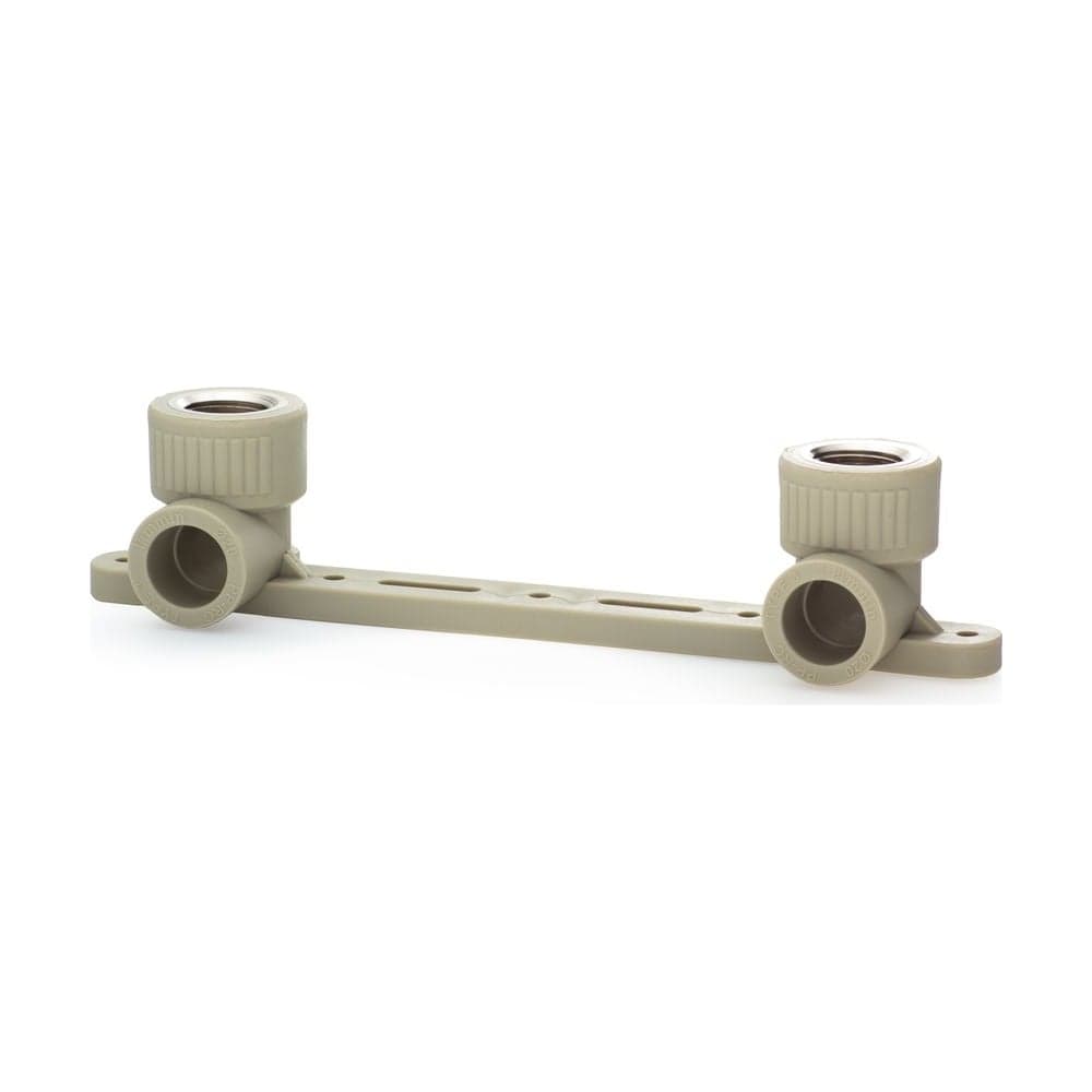 Угольник с креплением LAMMIN ppr двойной вр 20x1/2" 20/4 серый Lm31057020015G