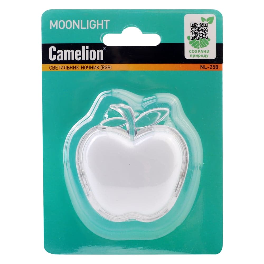 LED-ночник Camelion NL-258 "яблоко RGB" с выключателем, 220V 15376