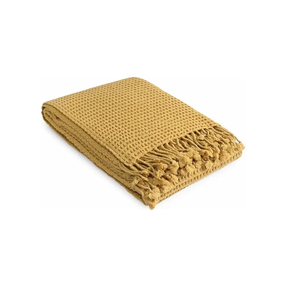 Плед Tkano из шерсти, цвета охры, коллекция Essential, 130x180 см TK23-TH0005