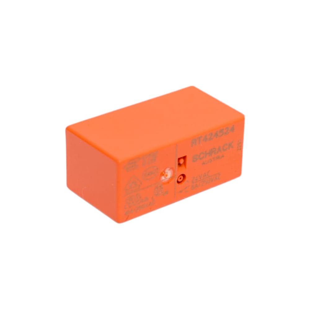 Реле силовое Schrack Technik PCB 2 перекл. конт, 8A, 24V АC, 5mm артикул Австрия RT424524