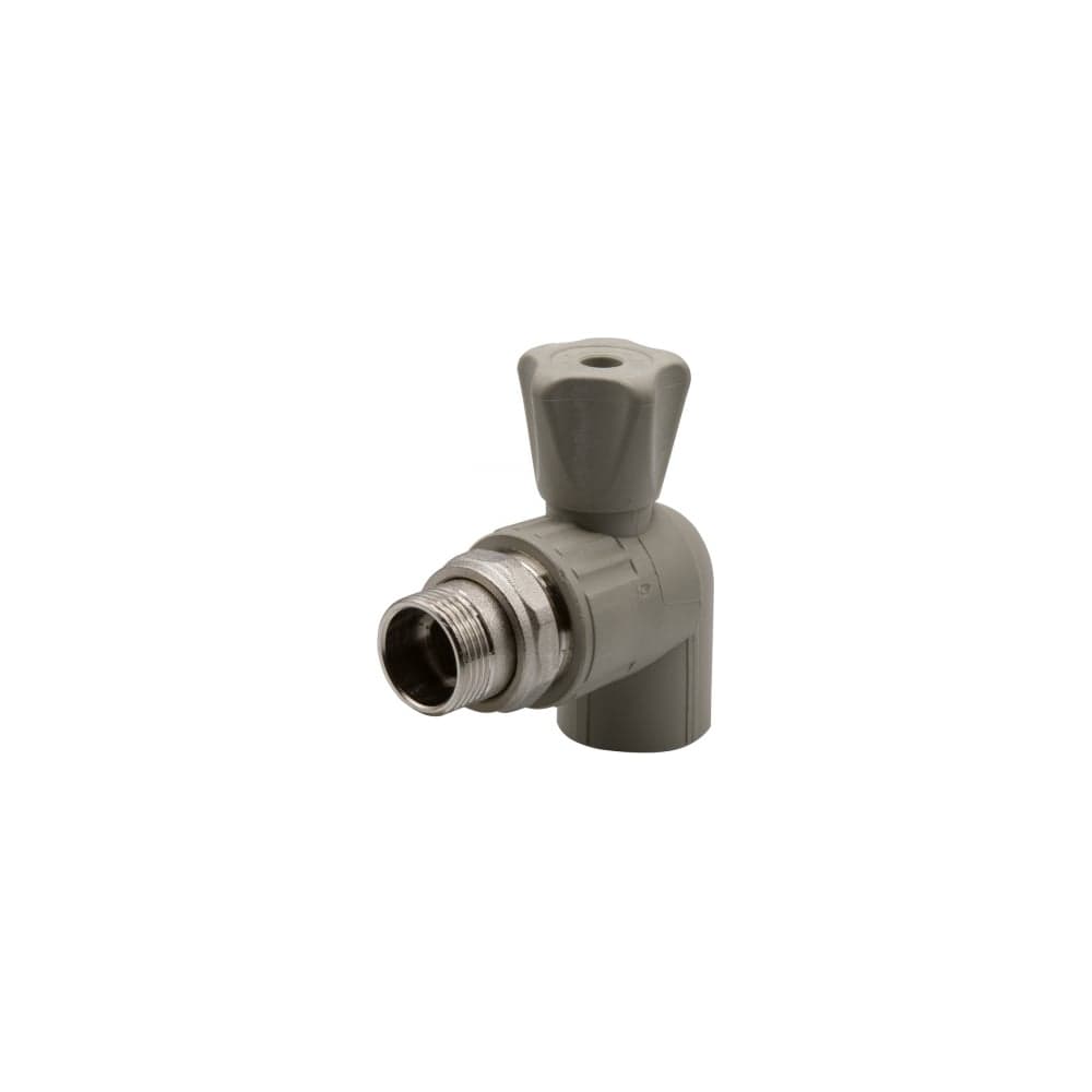 Шаровой кран VRT американка, 25-3/4", угловой, EVER plast, серый 538454