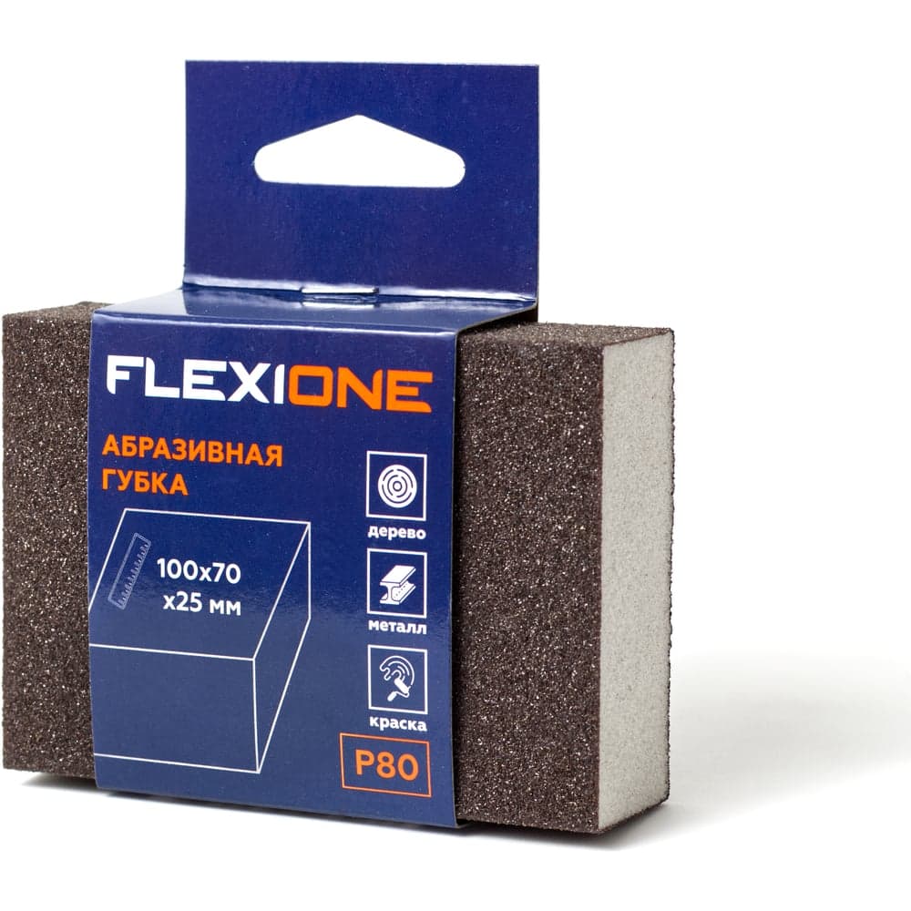 Губка абразивная четырехсторонняя 100x70x25 мм, Р80 Flexione 90000344