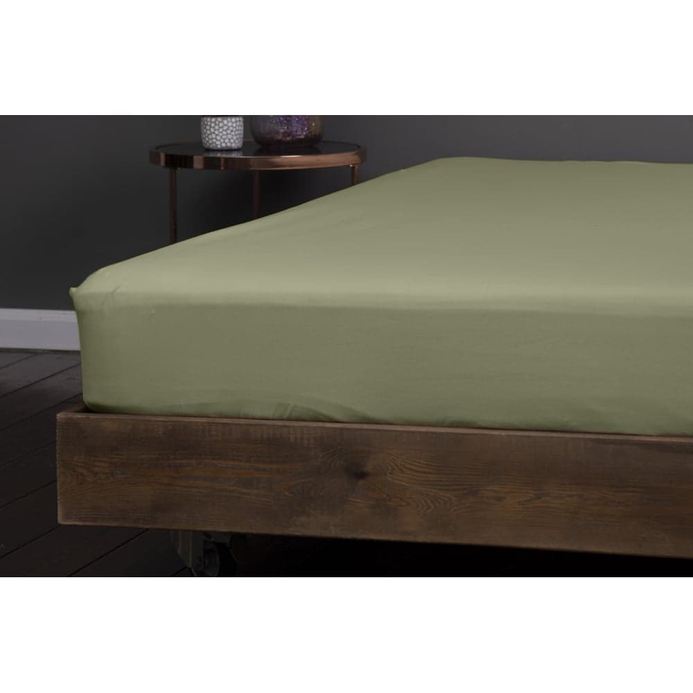 Простыня на резинке KUPU-KUPU CANDY 90x200х25 см, трикотажная, олива KPC-90/олива