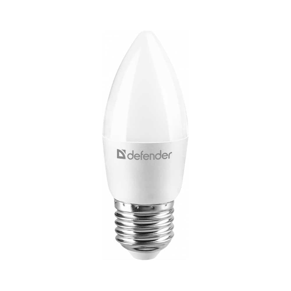 Светодиодная лампочка DEFENDER C37-10W-830-E27 свеча, теплый белый, 1 шт. 95119