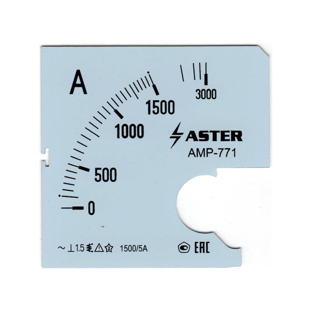 Шкала Aster к амперметру AMP-771 1500/5 А SC771-1500
