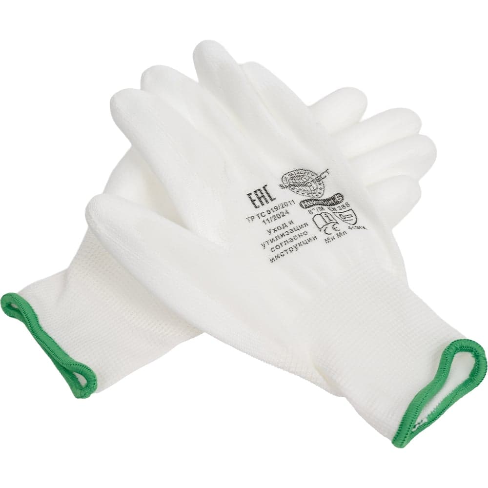 Перчатки Safeprotect НейпПол-Б (нейлон+полиуретан, белый) р, 8 (M) 03054M