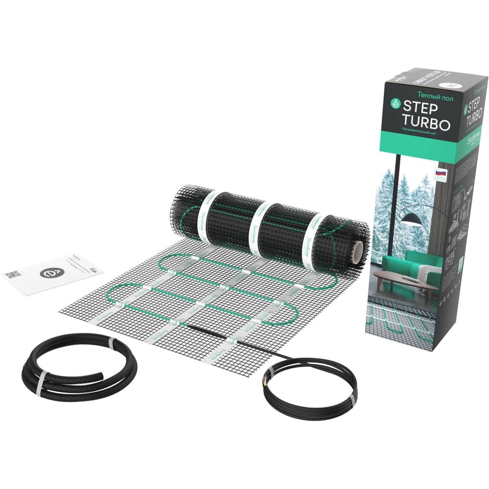 Теплый пол мат нагревательный Systeme Electric STEP TURBO 200 Вт/м2, 500 Вт, 2,5 м2 STM200025