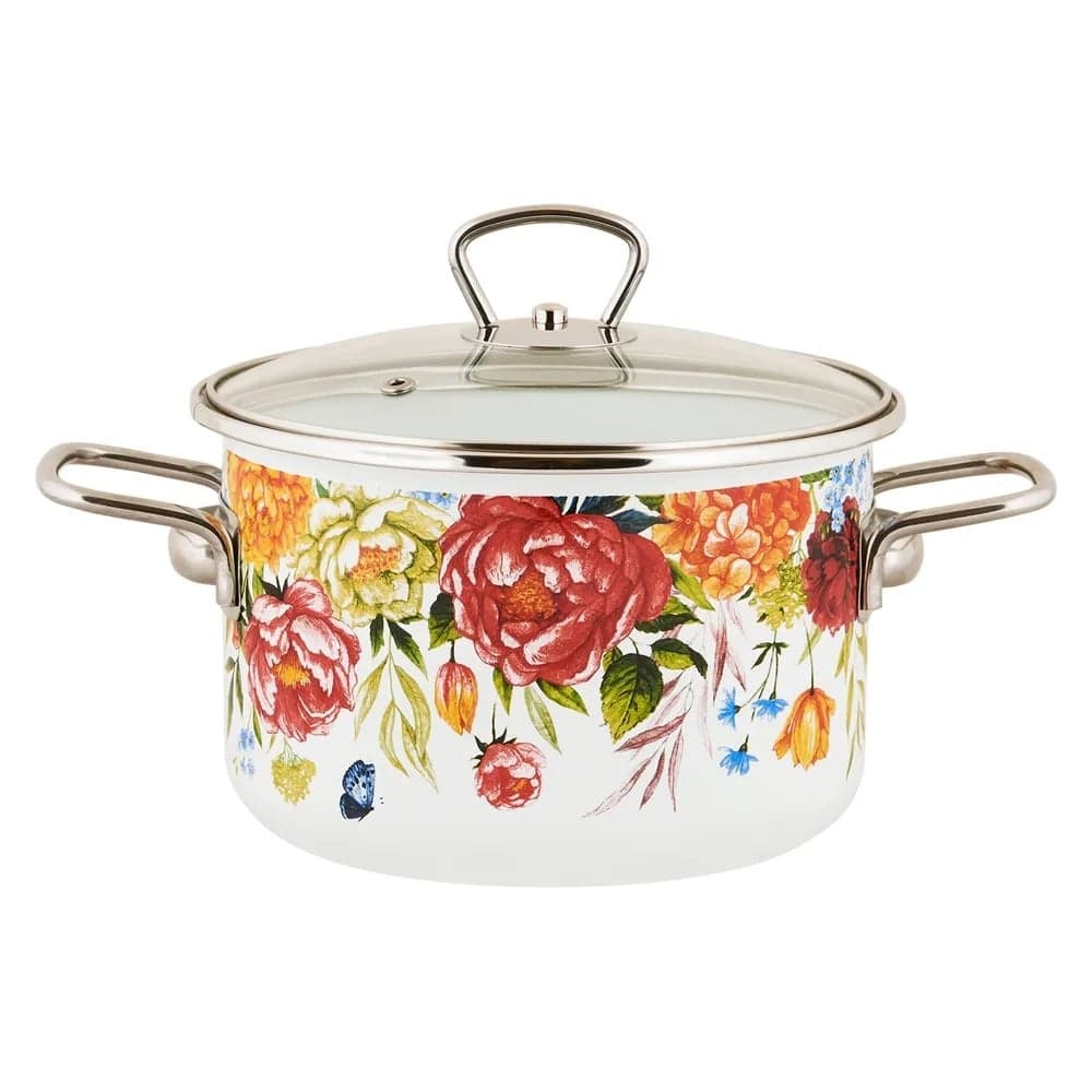 Кастрюля appetite Peonies эмаль, цил 5,5 л 1SD225S