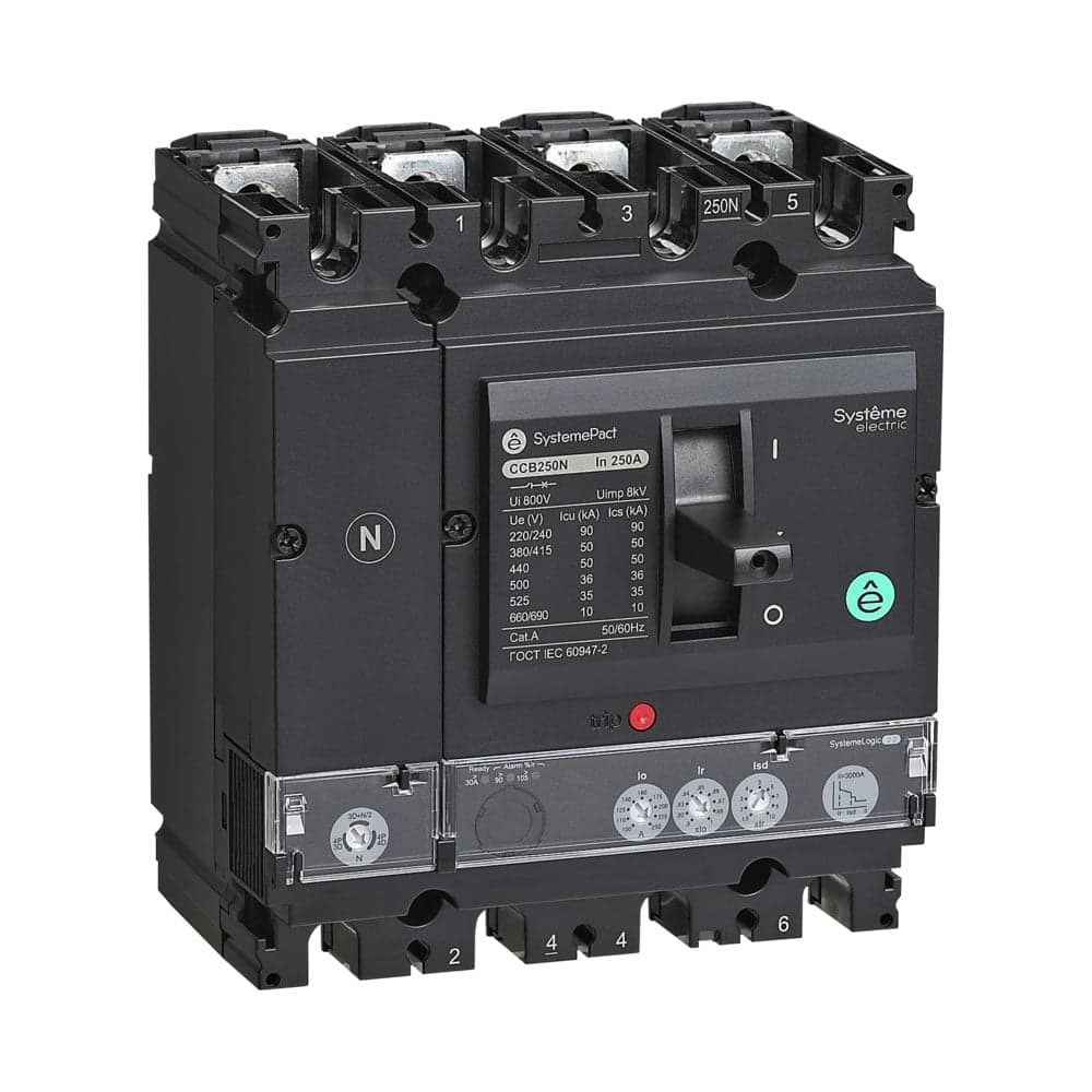 Автоматический выключатель Systeme Electric SYSTEMEPACT CCB100 100KA 4P4D S2.2 100A SPC100S10022L4DF