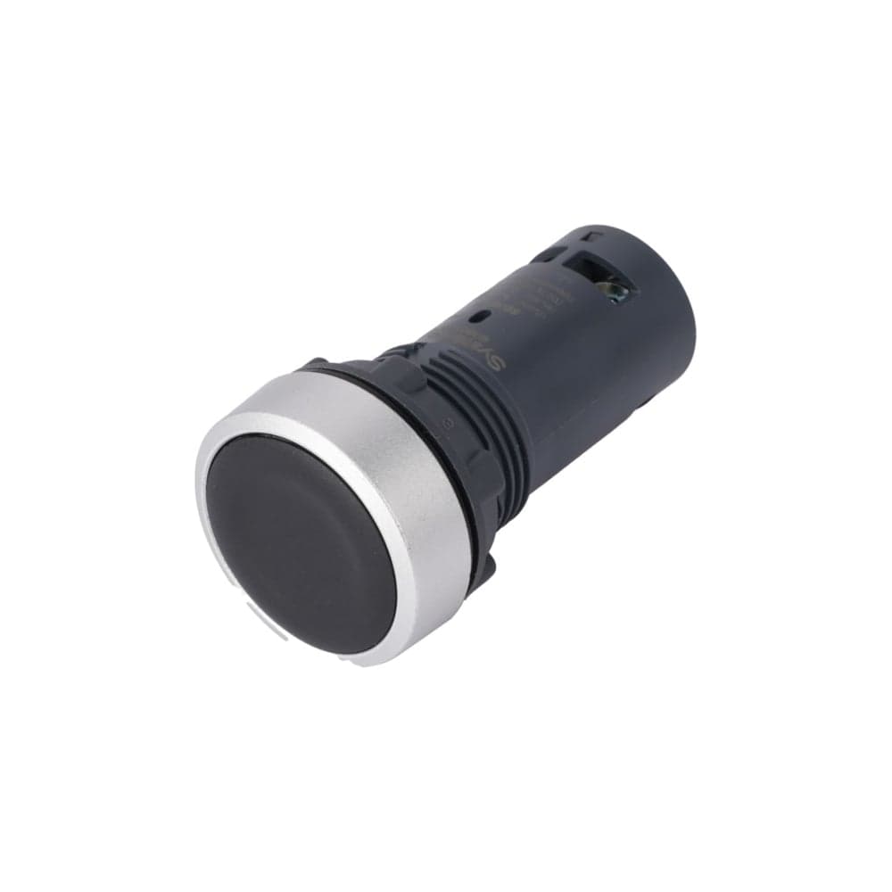 Кнопка Systeme Electric SB7 моноблочная, 22мм, черная, с возвратом, металл, 2НО, IP65 SB7EA23
