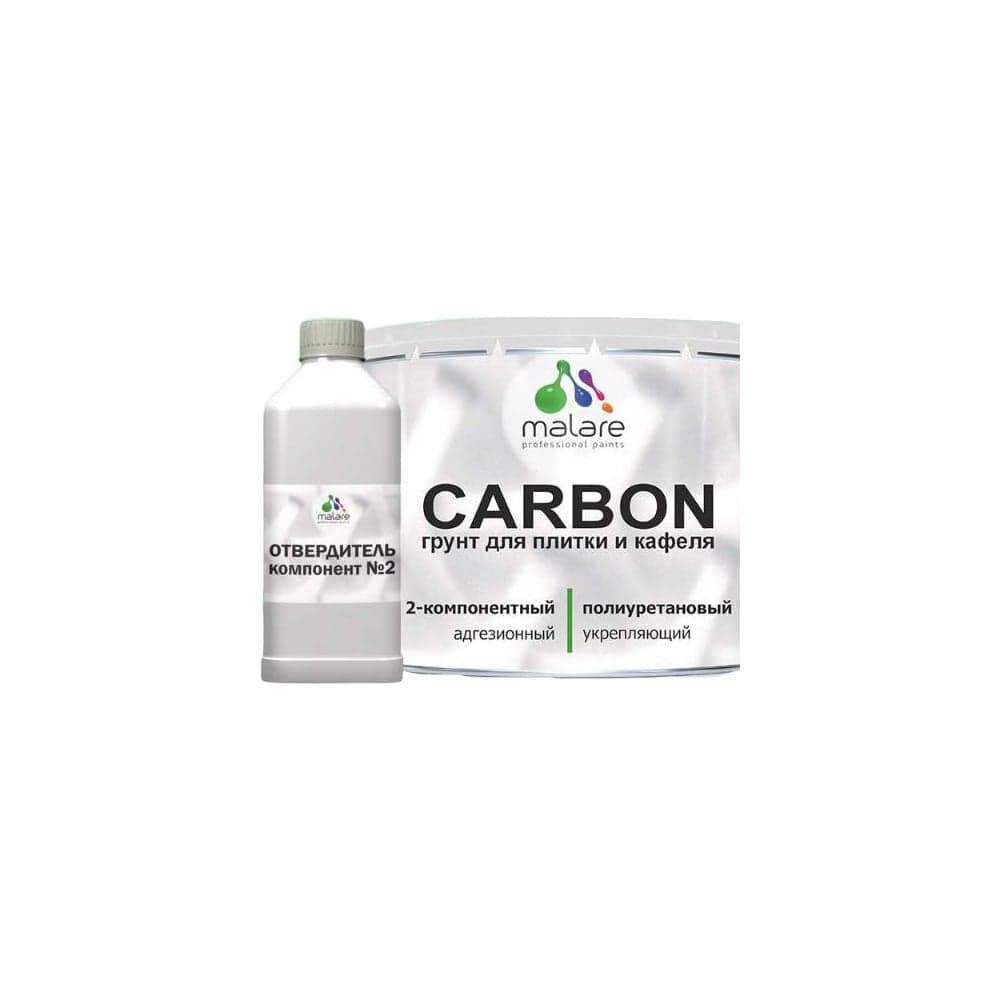 Полиуретановый грунт MALARE 2К CARBON для плитки, двухкомпонентный влагостойкий высокопрочный износостойкий укрепляющий, 0.7 кг + 30 гр отвердитель 4660504765438 ПУГПЛИТПР0070