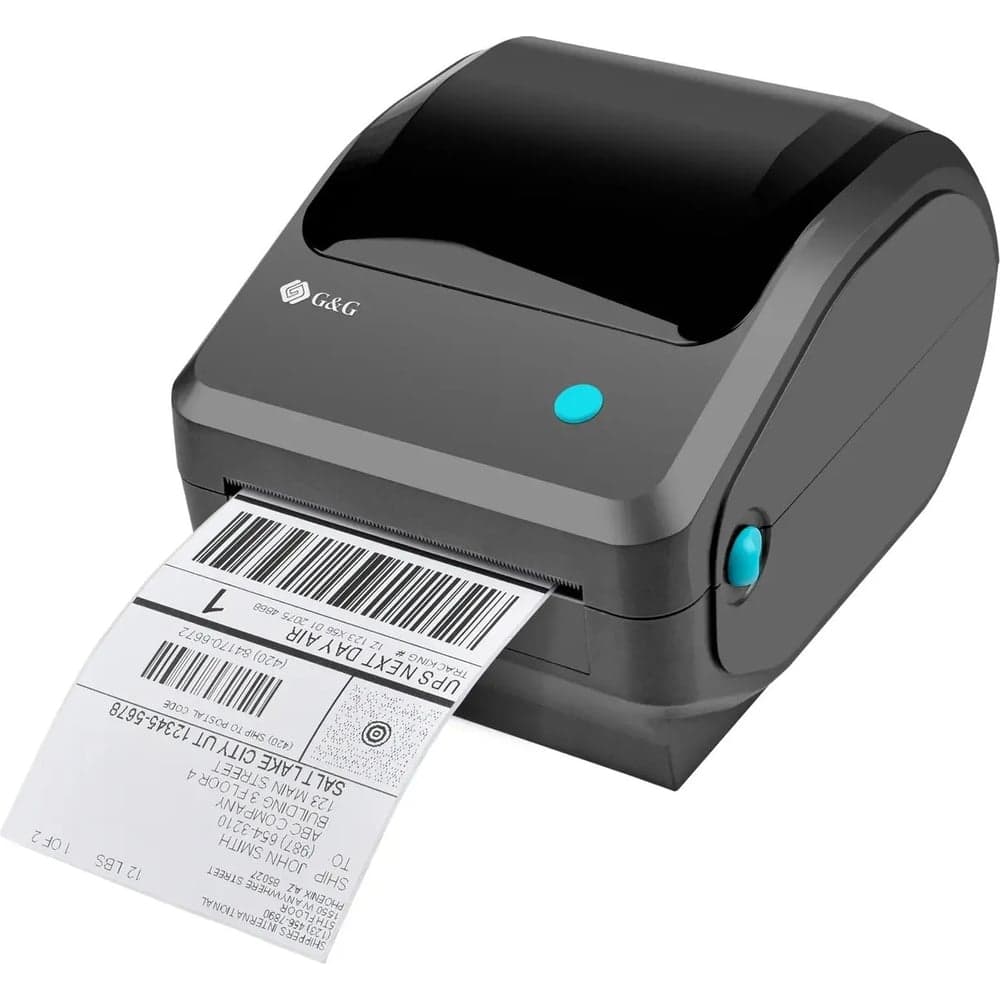 Термопринтер G&G GG-D410 203dpi 152мм/с/USB для печ.накл. черный2068703
