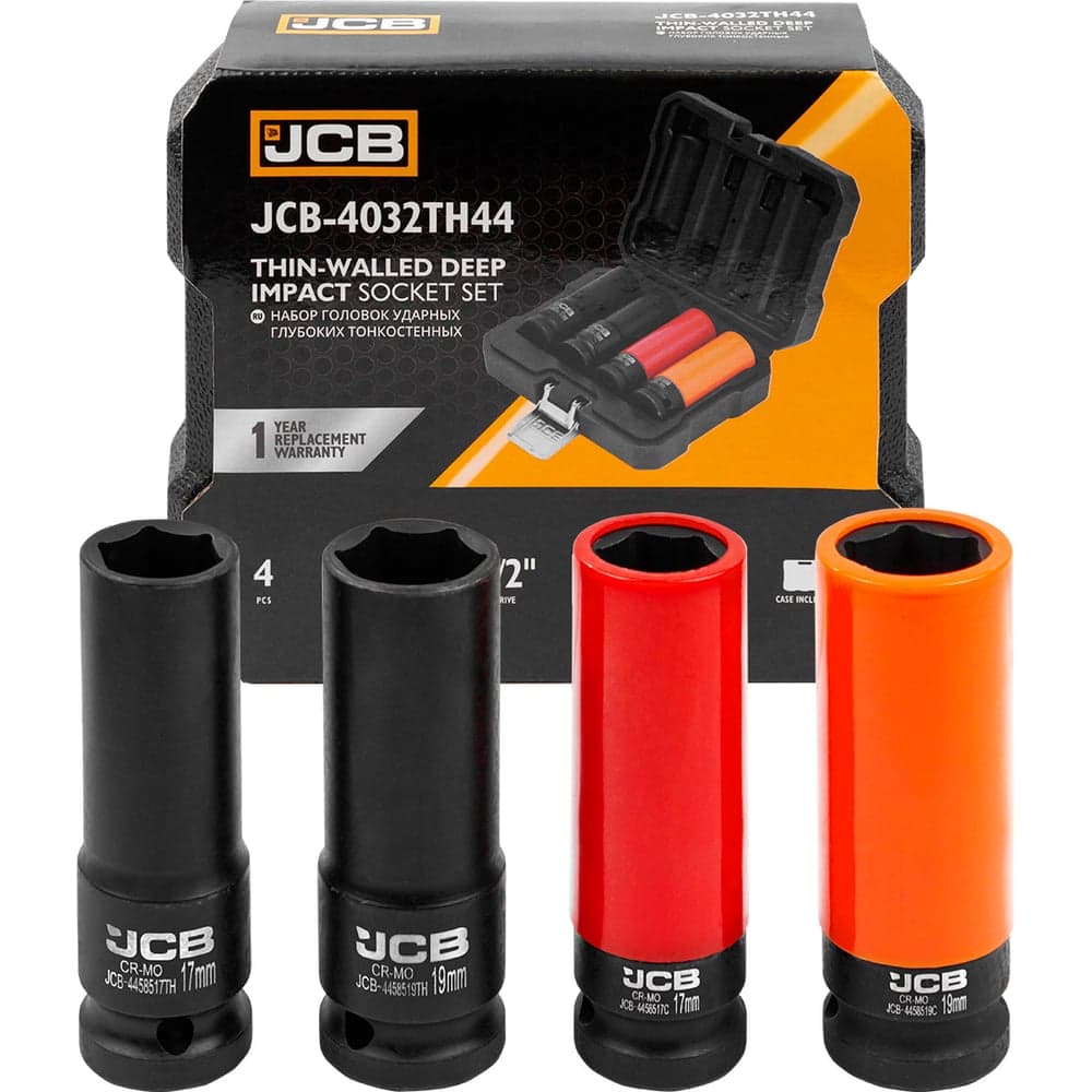 Набор головок ударных глубоких тонкостенных JCB 4 предмета 1/2" JCB-4032TH44(60980)