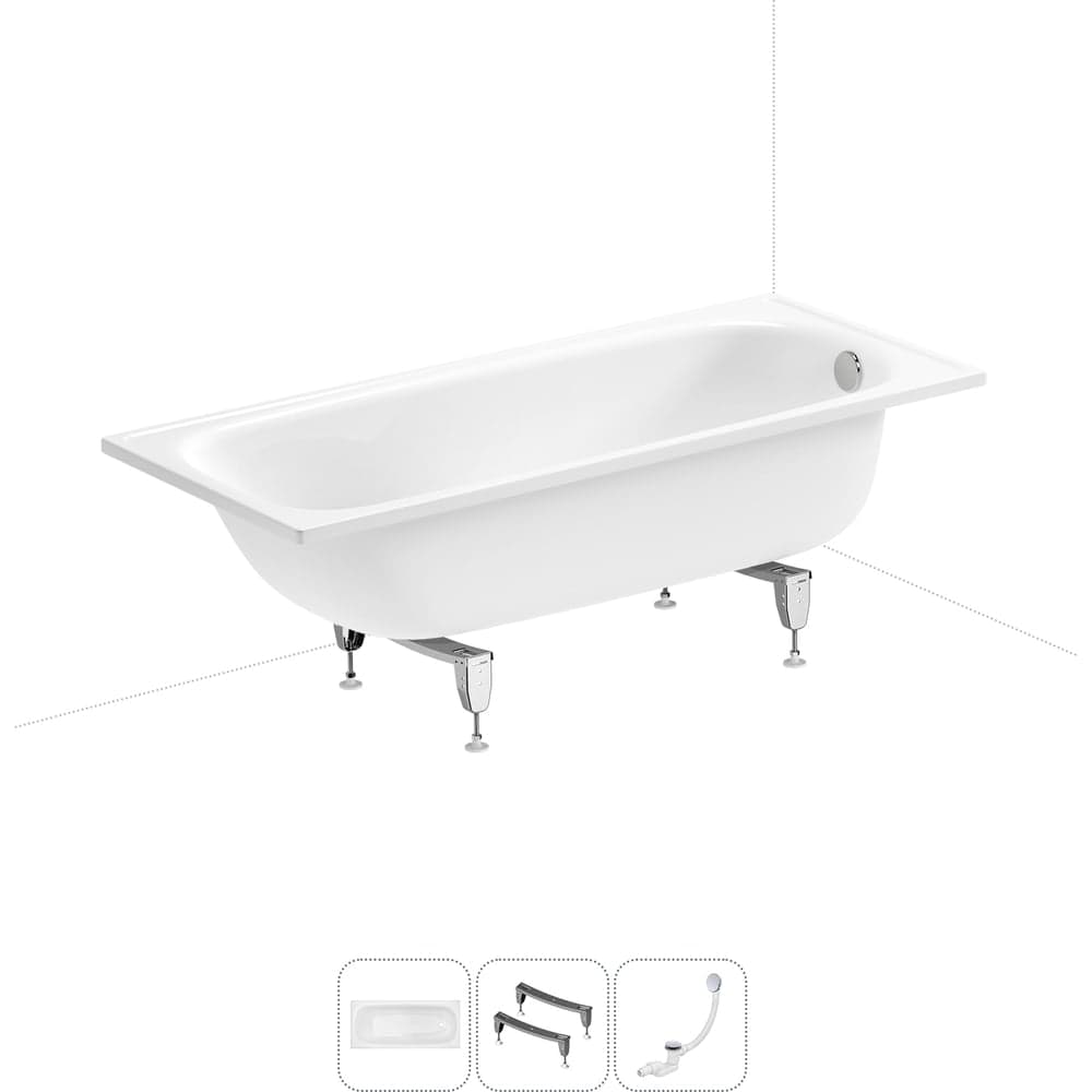 Стальная ванна 160х70 см Sanitana BLB Europa 20220637R в наборе 3 в 1 20220637R