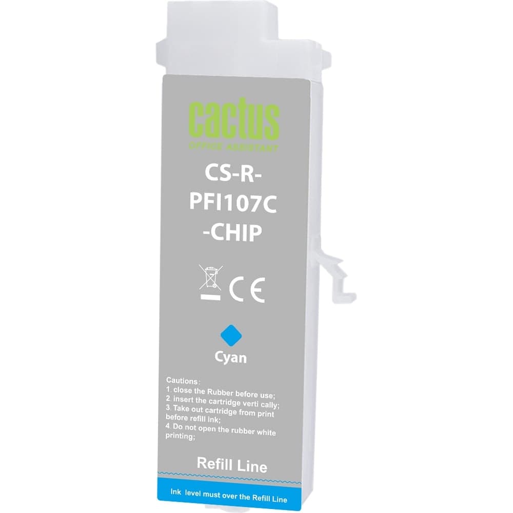 Картридж ПЗК струйный CACTUS CS-R-PFI107C-CHIP голубой для Canon imageProGRAF iPF670/680/685/770/780 2103189