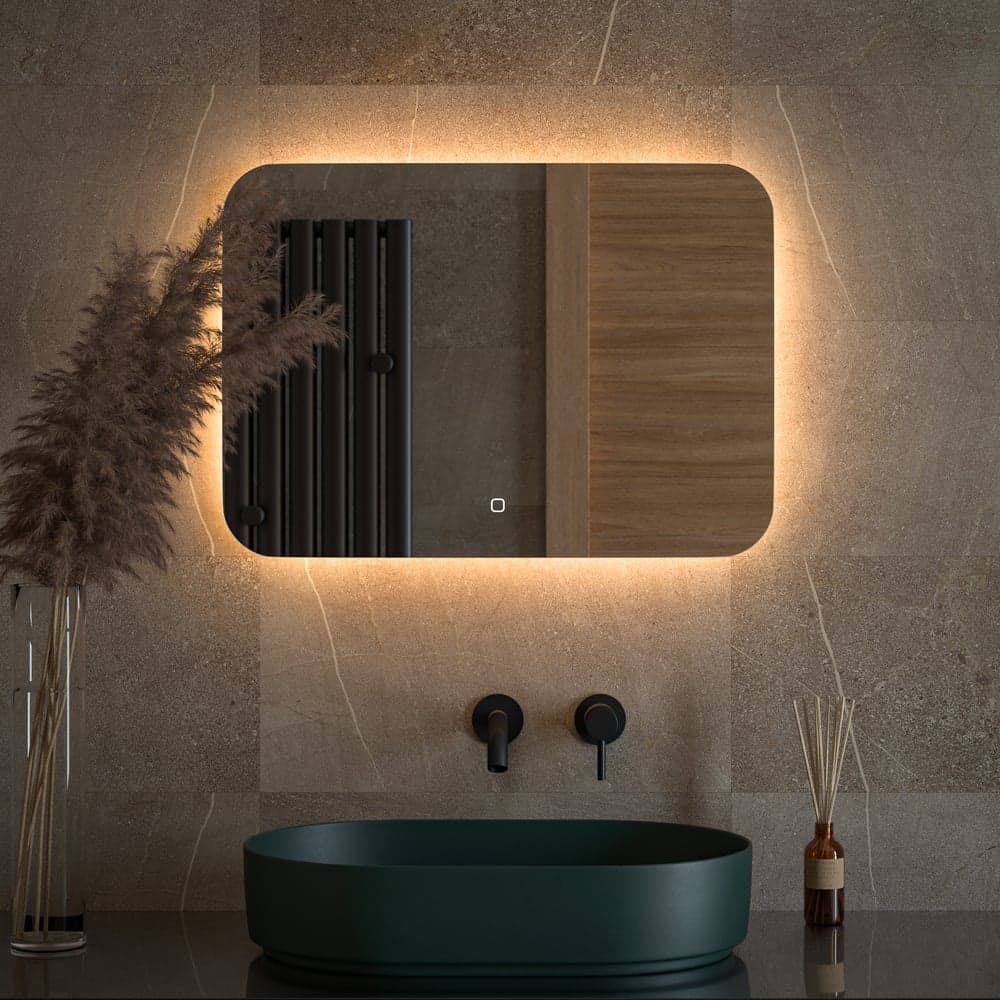 Зеркало с LED-подсветкой DEFESTO 70x50 см, Сенсорный выключатель, Теплый белый свет OPTI DF 2814SH